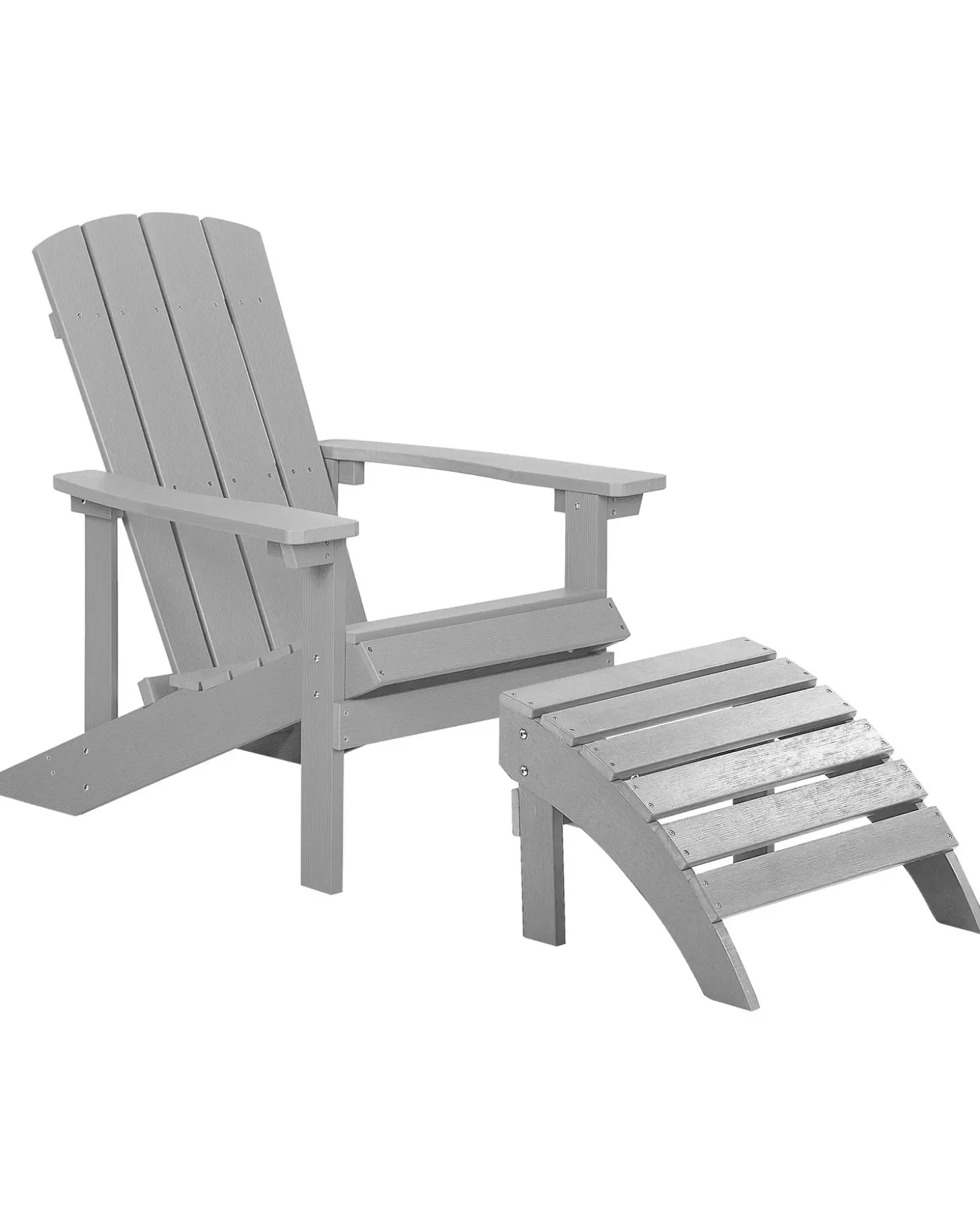 Havestol ADIRONDACK med fodskammel Lysegrå