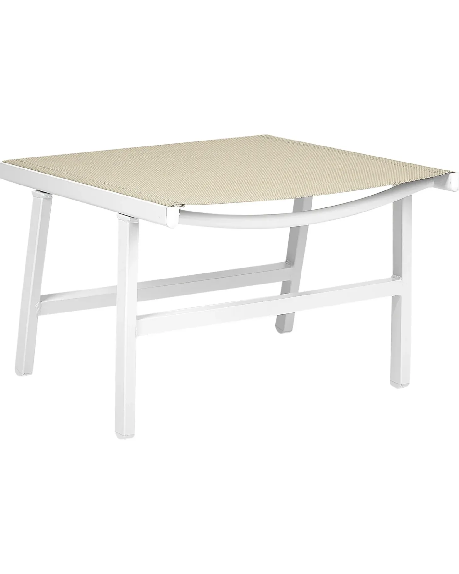 Havestol MARCEDDI med fodskammel Metal Hvid/beige