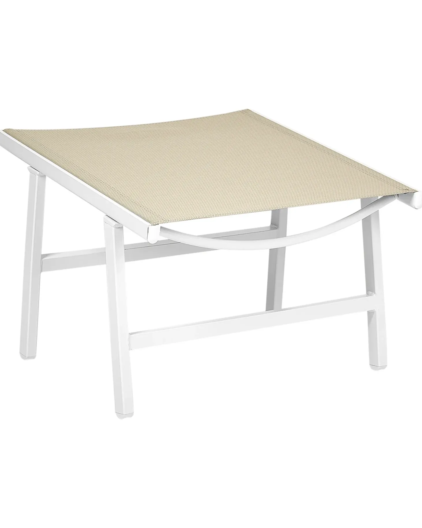 Havestol MARCEDDI med fodskammel Metal Hvid/beige