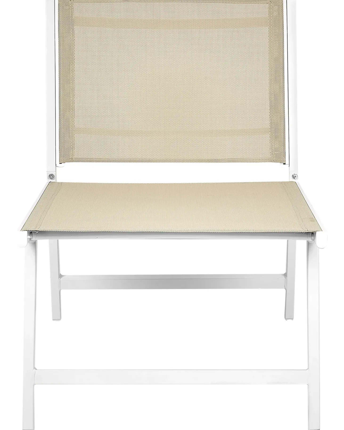 Havestol MARCEDDI med fodskammel Metal Hvid/beige