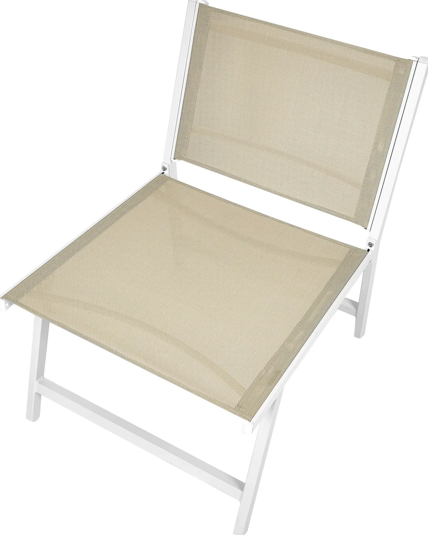 Havestol MARCEDDI med fodskammel Metal Hvid/beige
