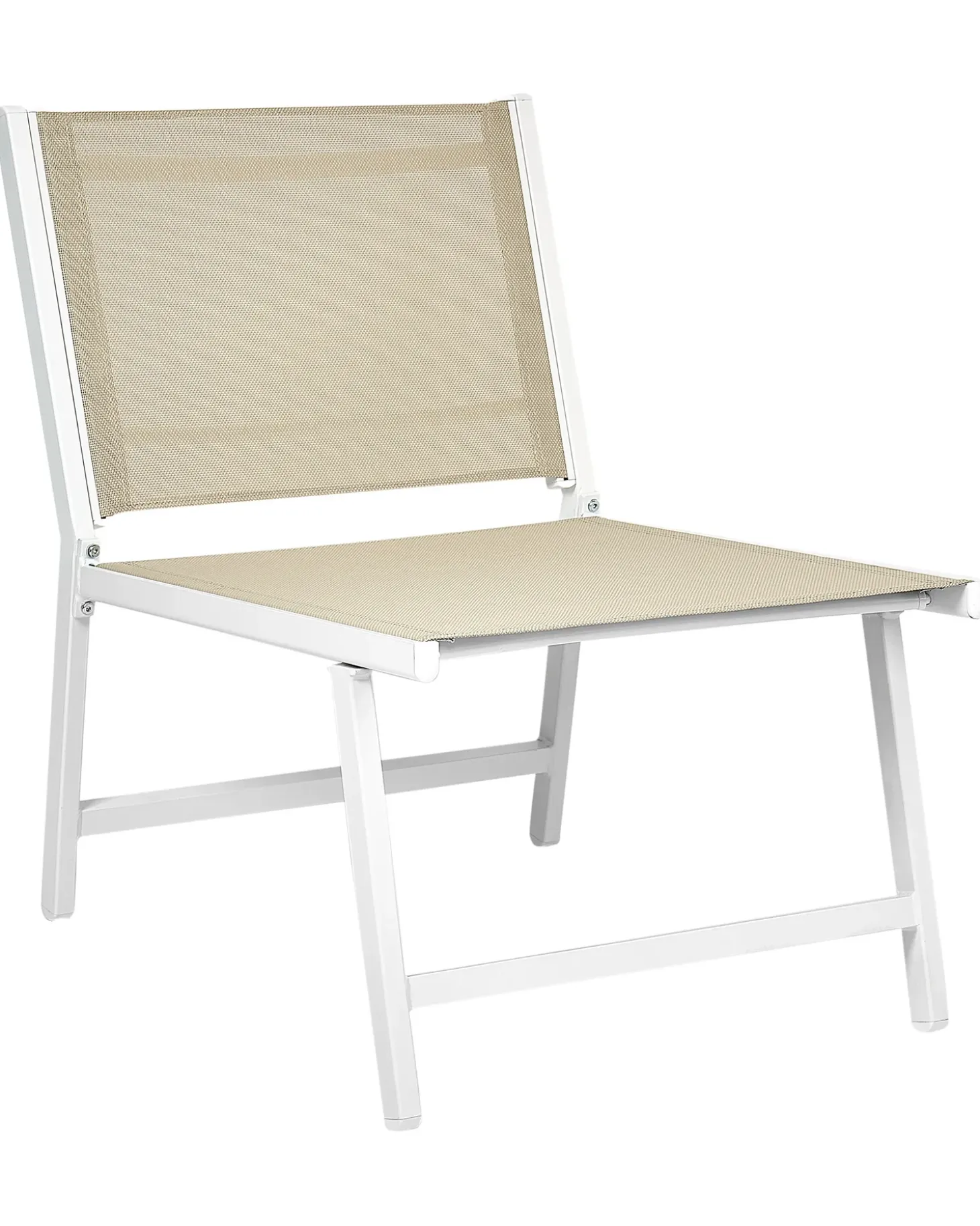 Havestol MARCEDDI med fodskammel Metal Hvid/beige