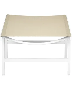 Havestol MARCEDDI med fodskammel Metal Hvid/beige