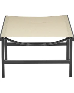 Havestol MARCEDDI med fodskammel Metal Beige