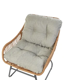 Havestol MESTRE med fodskammel PE-rattan Naturlig