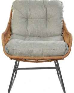 Havestol MESTRE med fodskammel PE-rattan Naturlig
