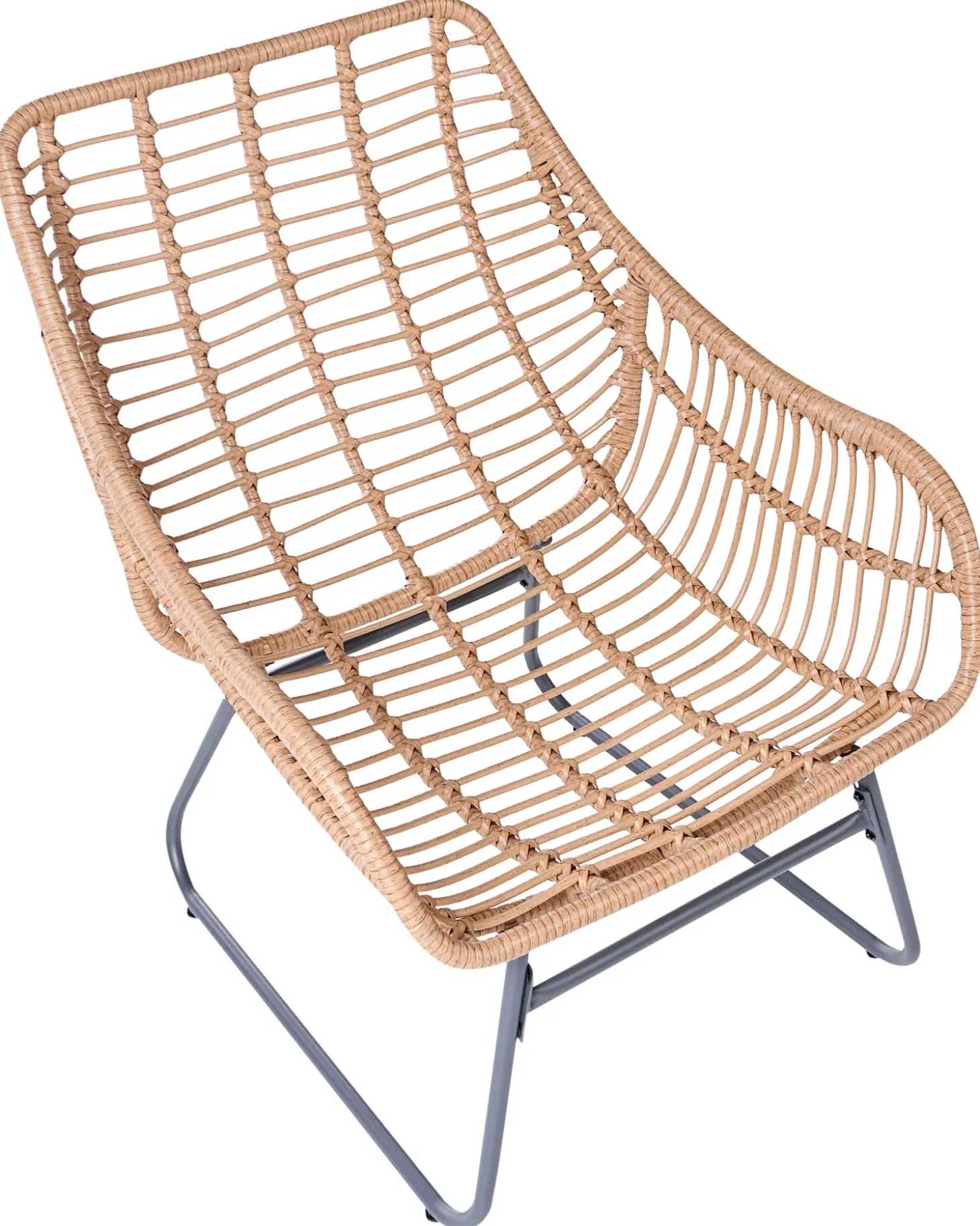 Havestol MESTRE med fodskammel PE-rattan Lys Beige