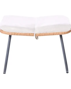 Havestol MESTRE med fodskammel PE-rattan Lys Beige
