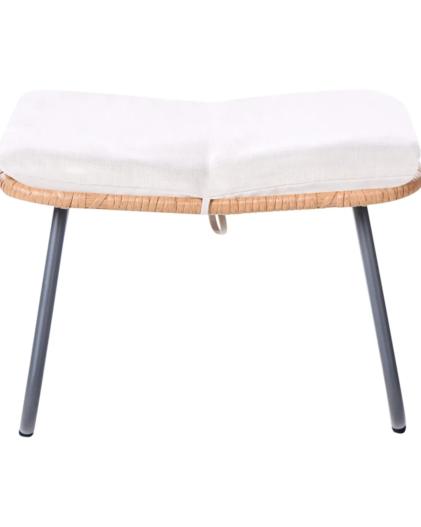 Havestol MESTRE med fodskammel PE-rattan Lys Beige