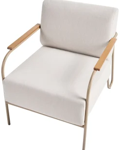 Havestol NIMIS med fodskammel Lys Beige