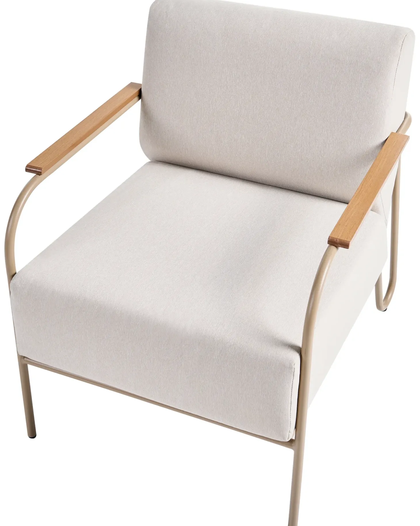 Havestol NIMIS med fodskammel Lys Beige