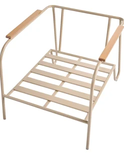Havestol NIMIS med fodskammel Lys Beige