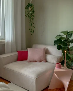 HELLNAR Hjørnemodul Højrevendt Lys Beige Velour