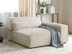 HELLNAR Hjørnemodul Venstrevendt Lys Beige Velour