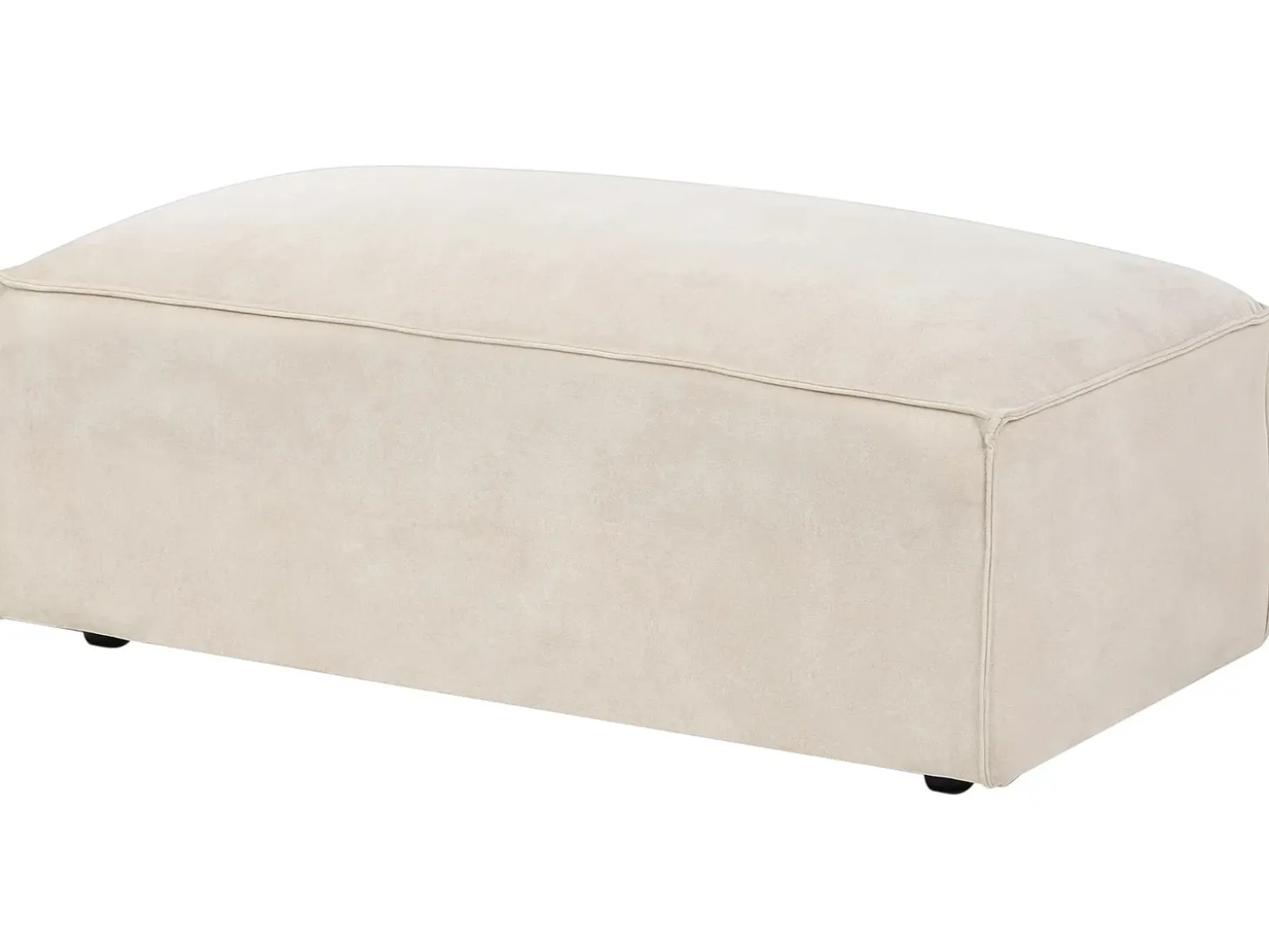 HELLNAR 3 personers Hjørnesofa modul Højrevendt Lys Beige Velour med fodskammel