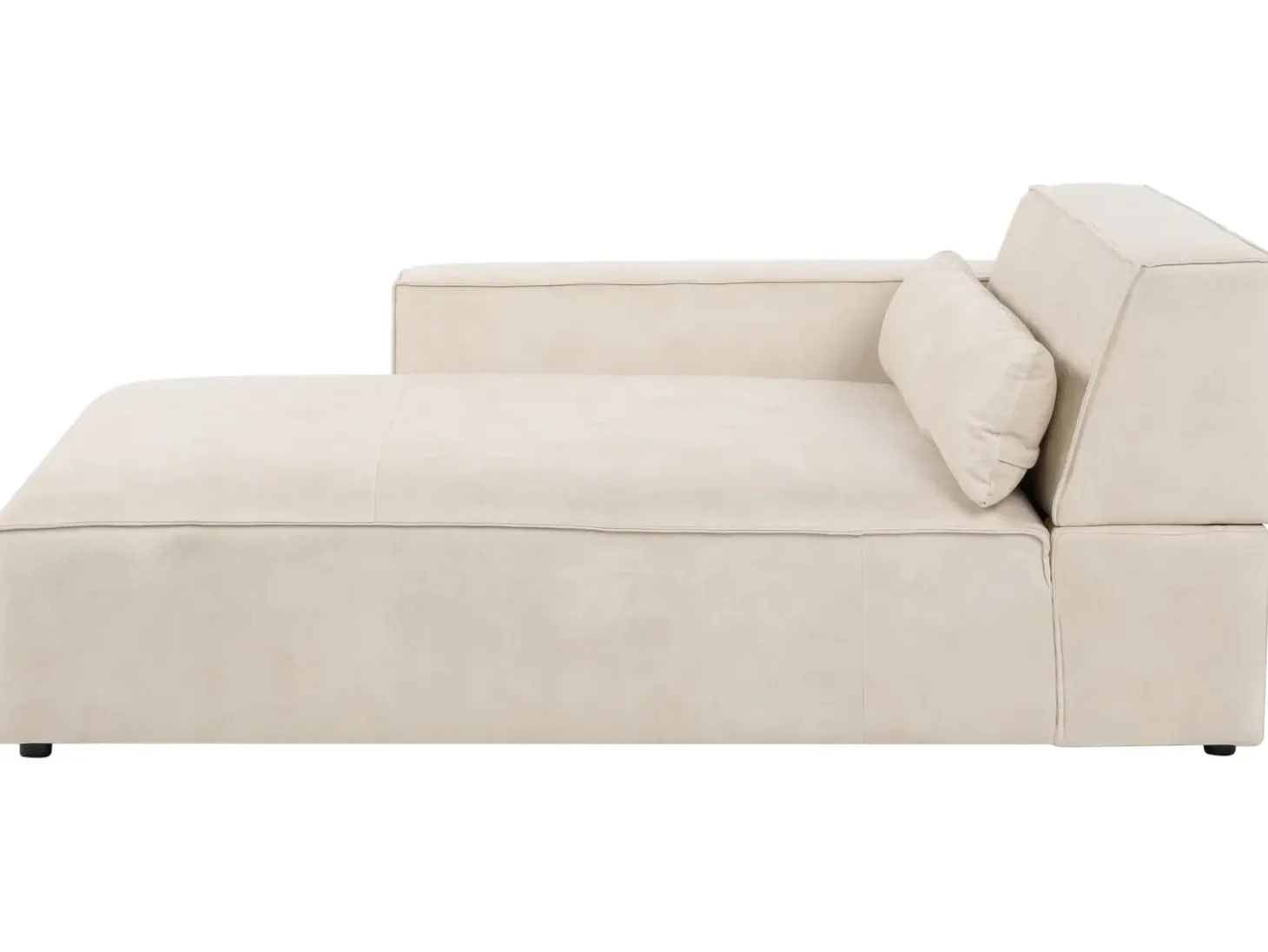 HELLNAR 3 personers Hjørnesofa modul Højrevendt Lys Beige Velour med fodskammel