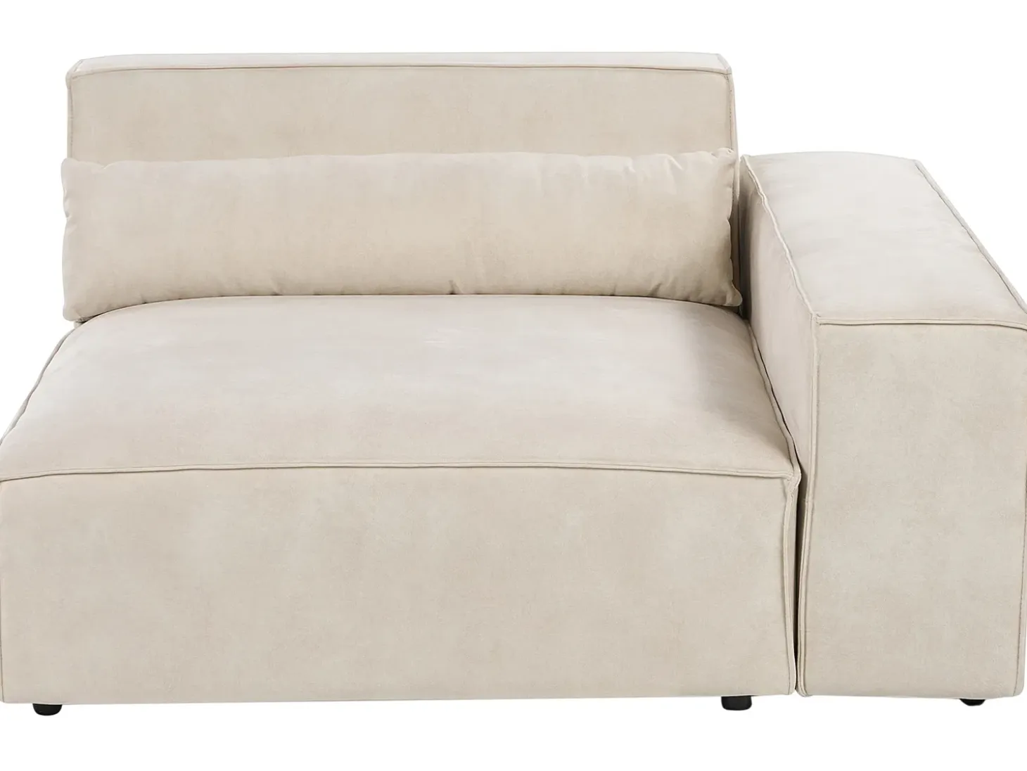 HELLNAR 3 personers Hjørnesofa modul Højrevendt Lys Beige Velour med fodskammel