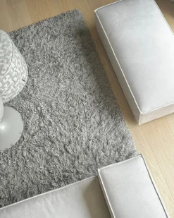 HELLNAR 3 personers Hjørnesofa modul Venstrevendt Lys Beige Velour med fodskammel