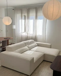 HELLNAR 3 personers Hjørnesofa modul Venstrevendt Cremehvid Boucle