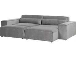 HELLNAR 3 personers Hjørnesofa modul Venstrevendt Grå med fodskammel