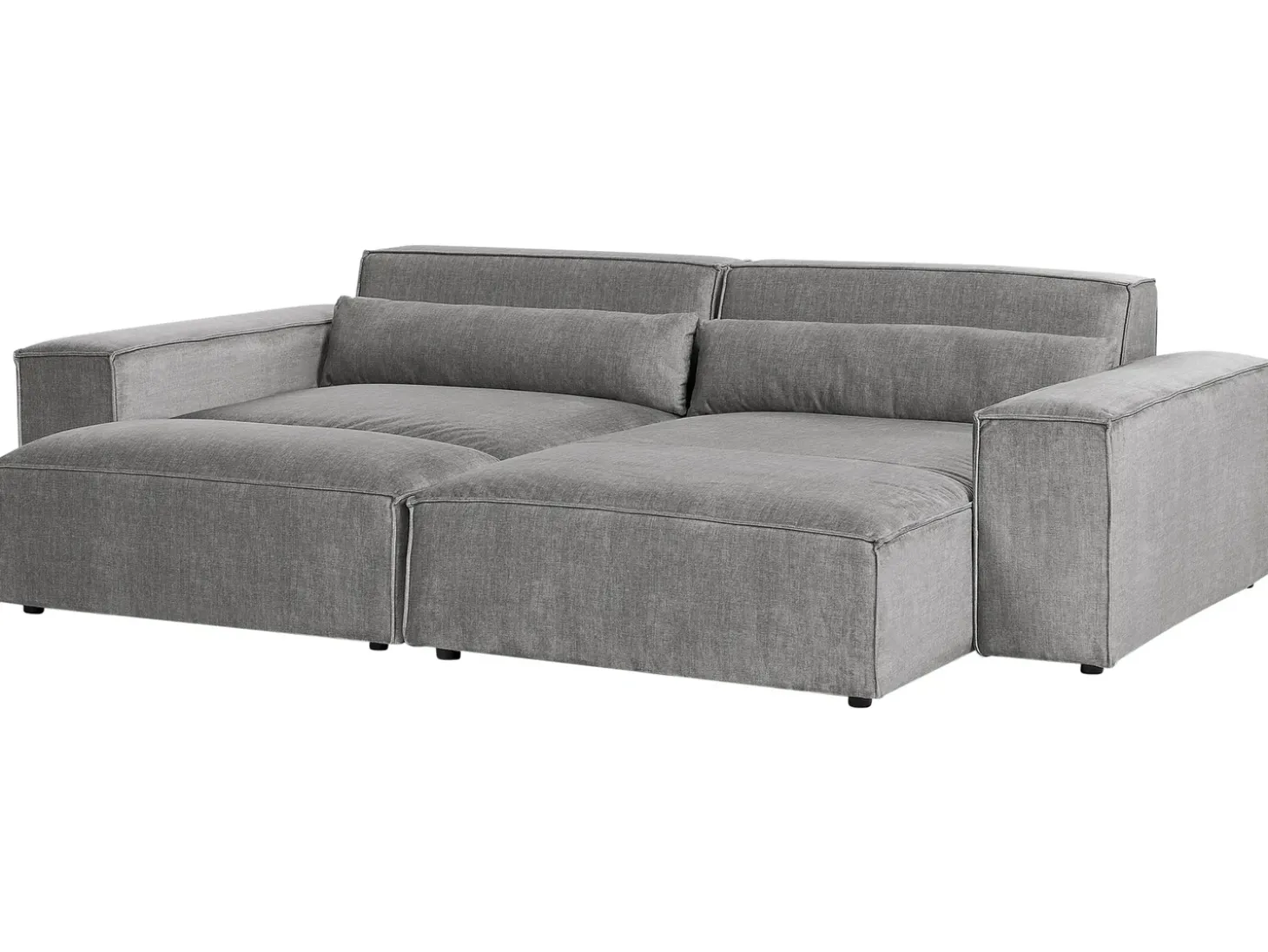 HELLNAR 3 personers Hjørnesofa modul Venstrevendt Grå med fodskammel