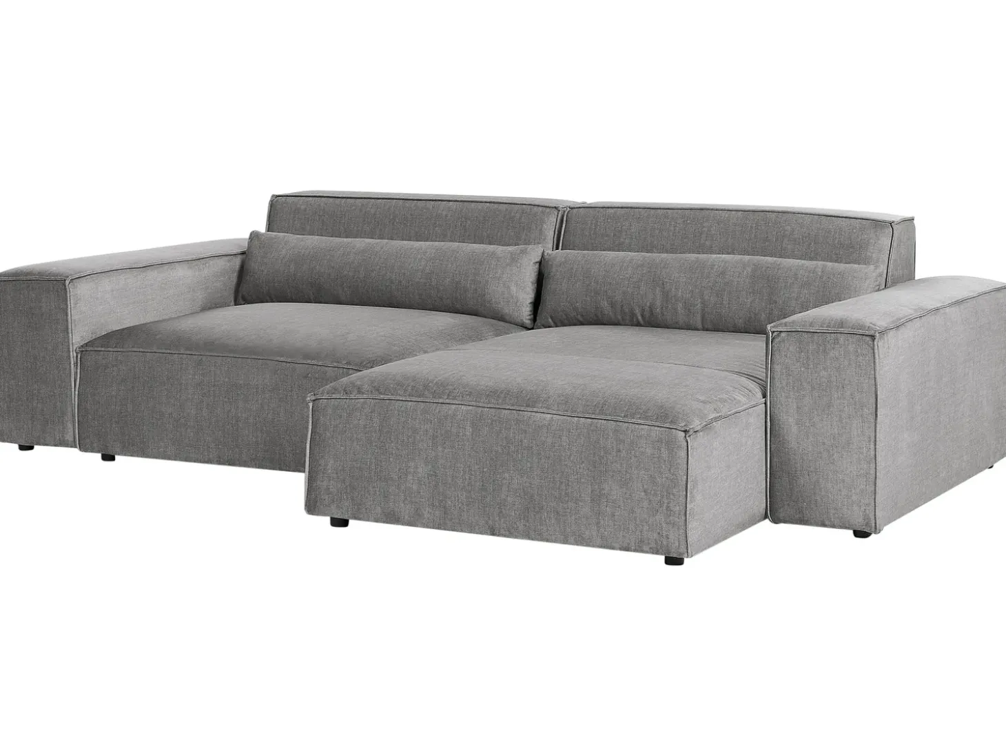 HELLNAR 3 personers Hjørnesofa modul Venstrevendt Grå med fodskammel