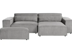 HELLNAR 3 personers Hjørnesofa modul Venstrevendt Grå med fodskammel