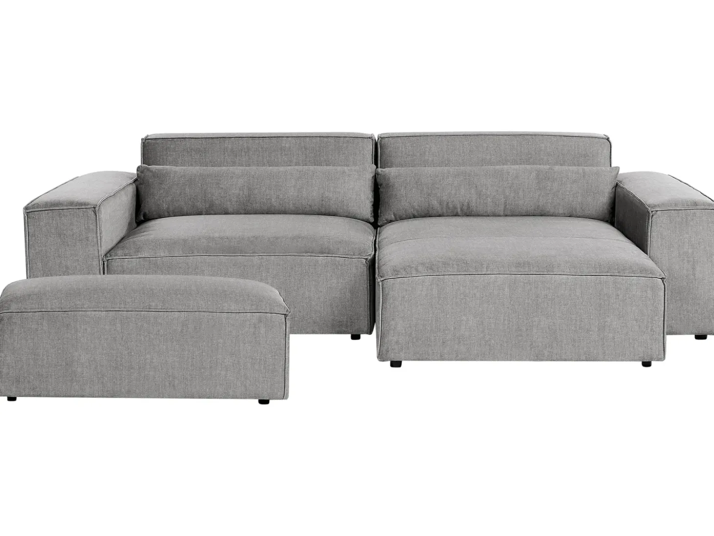 HELLNAR 3 personers Hjørnesofa modul Venstrevendt Grå med fodskammel