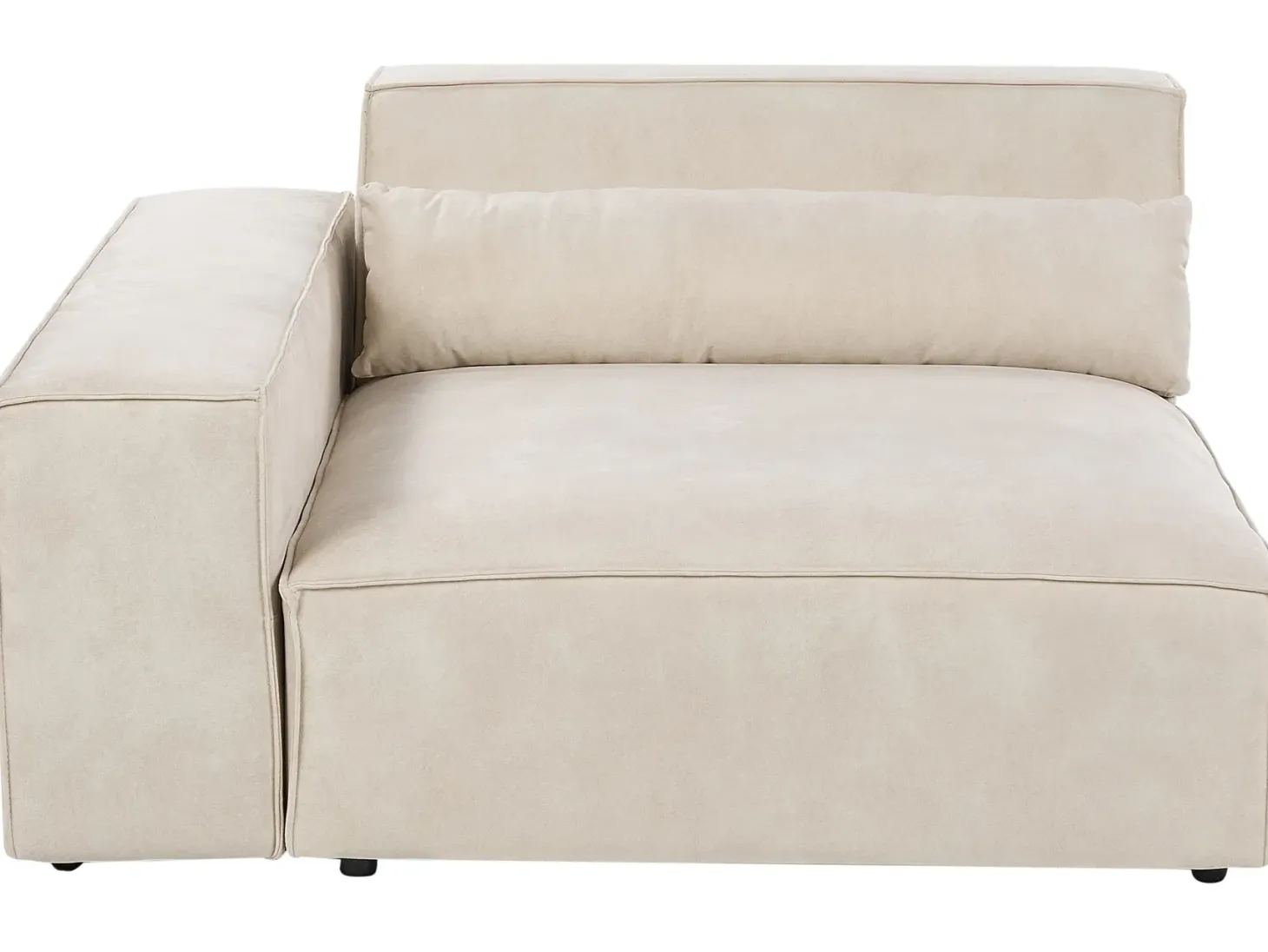 HELLNAR 5 personers Hjørnesofa modul Venstrevendt Lys Beige Velour med fodskammel