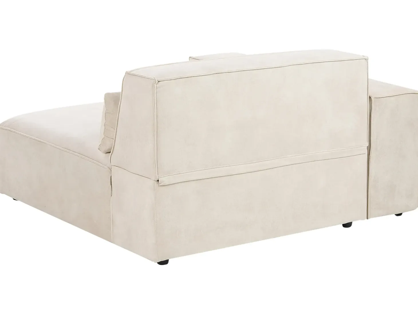 HELLNAR 5 personers Hjørnesofa modul Venstrevendt Lys Beige Velour med fodskammel