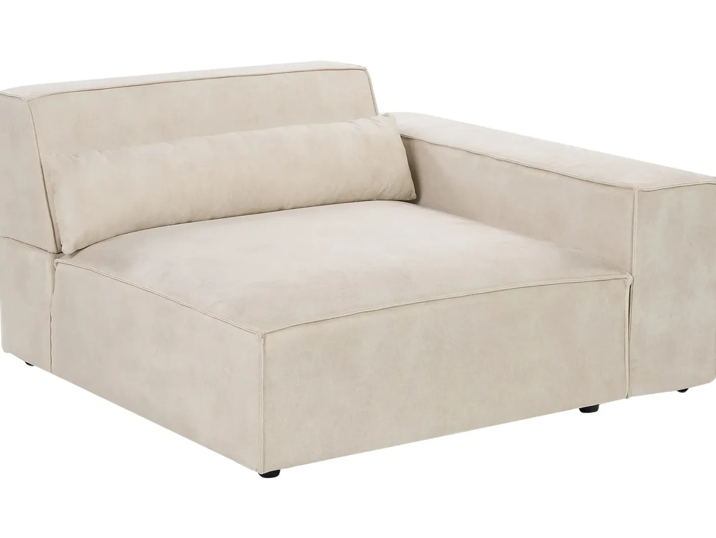 HELLNAR 5 personers Hjørnesofa modul Højrevendt Lys Beige Velour med fodskammel