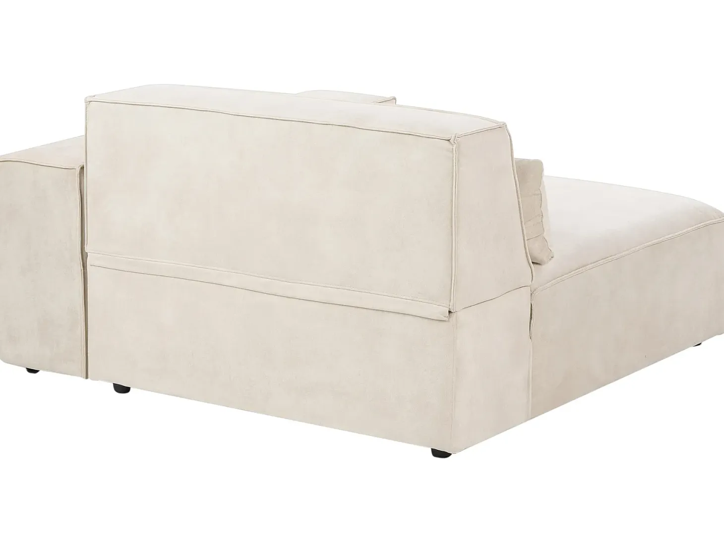 HELLNAR 5 personers Hjørnesofa modul Højrevendt Lys Beige Velour med fodskammel
