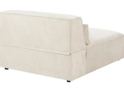 HELLNAR 5 personers Hjørnesofa modul Højrevendt Lys Beige Velour med fodskammel