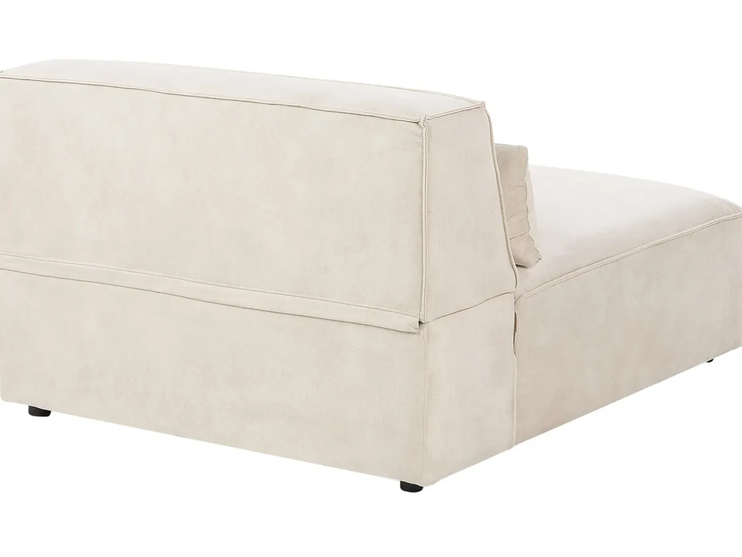 HELLNAR 5 personers Hjørnesofa modul Højrevendt Lys Beige Velour med fodskammel
