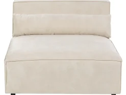 HELLNAR 5 personers Hjørnesofa modul Højrevendt Lys Beige Velour med fodskammel