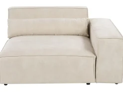 HELLNAR 5 personers Hjørnesofa modul Højrevendt Lys Beige Velour med fodskammel