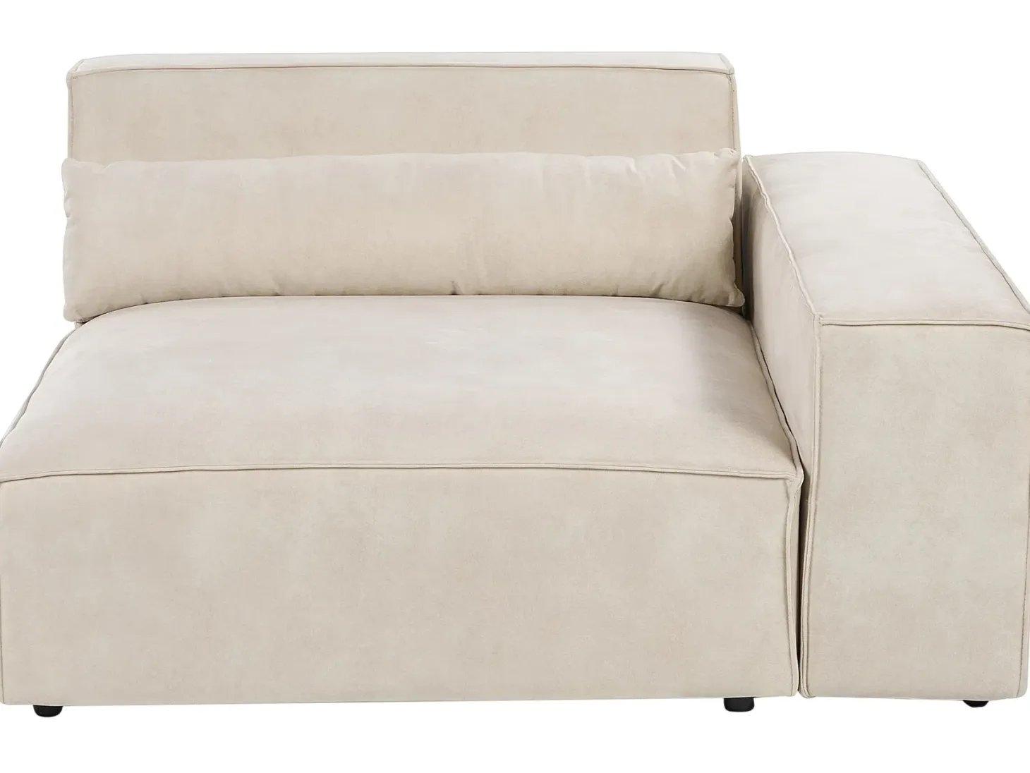 HELLNAR 5 personers Hjørnesofa modul Højrevendt Lys Beige Velour med fodskammel