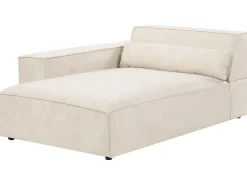HELLNAR 5 personers Hjørnesofa modul Højrevendt Lys Beige Velour med fodskammel