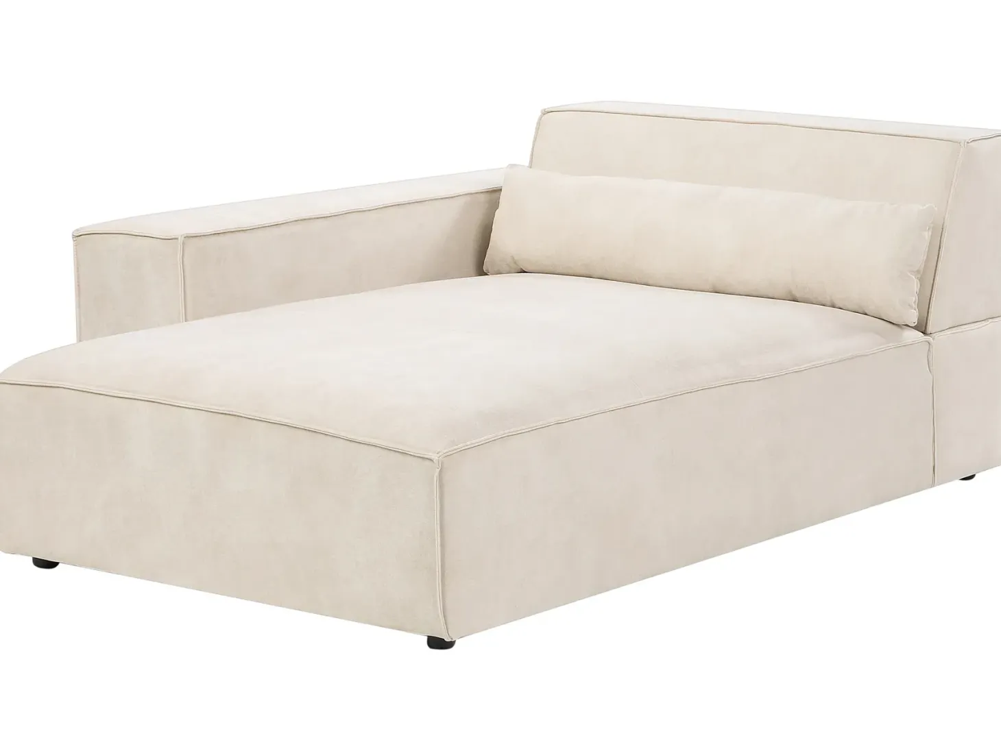 HELLNAR 5 personers Hjørnesofa modul Højrevendt Lys Beige Velour med fodskammel
