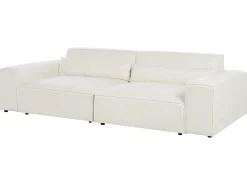 HELLNAR 3 personers Modulsofa Cremehvid Boucle med fodskammel
