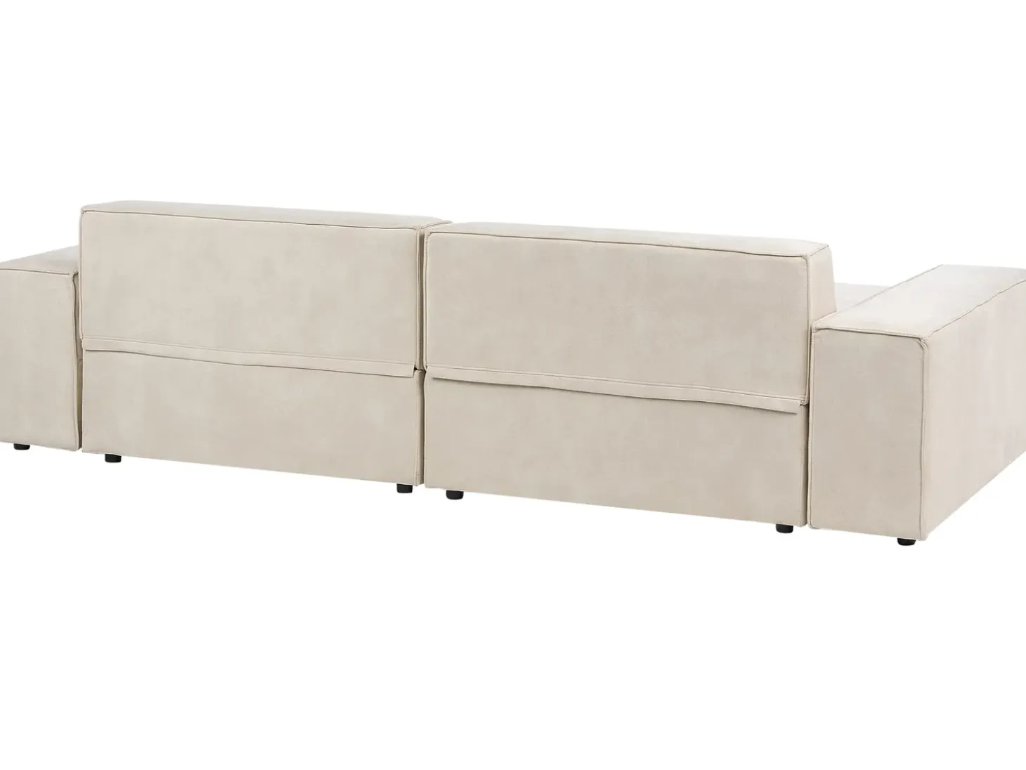 HELLNAR 3 personers Modulsofa Lys Beige Velour med fodskammel