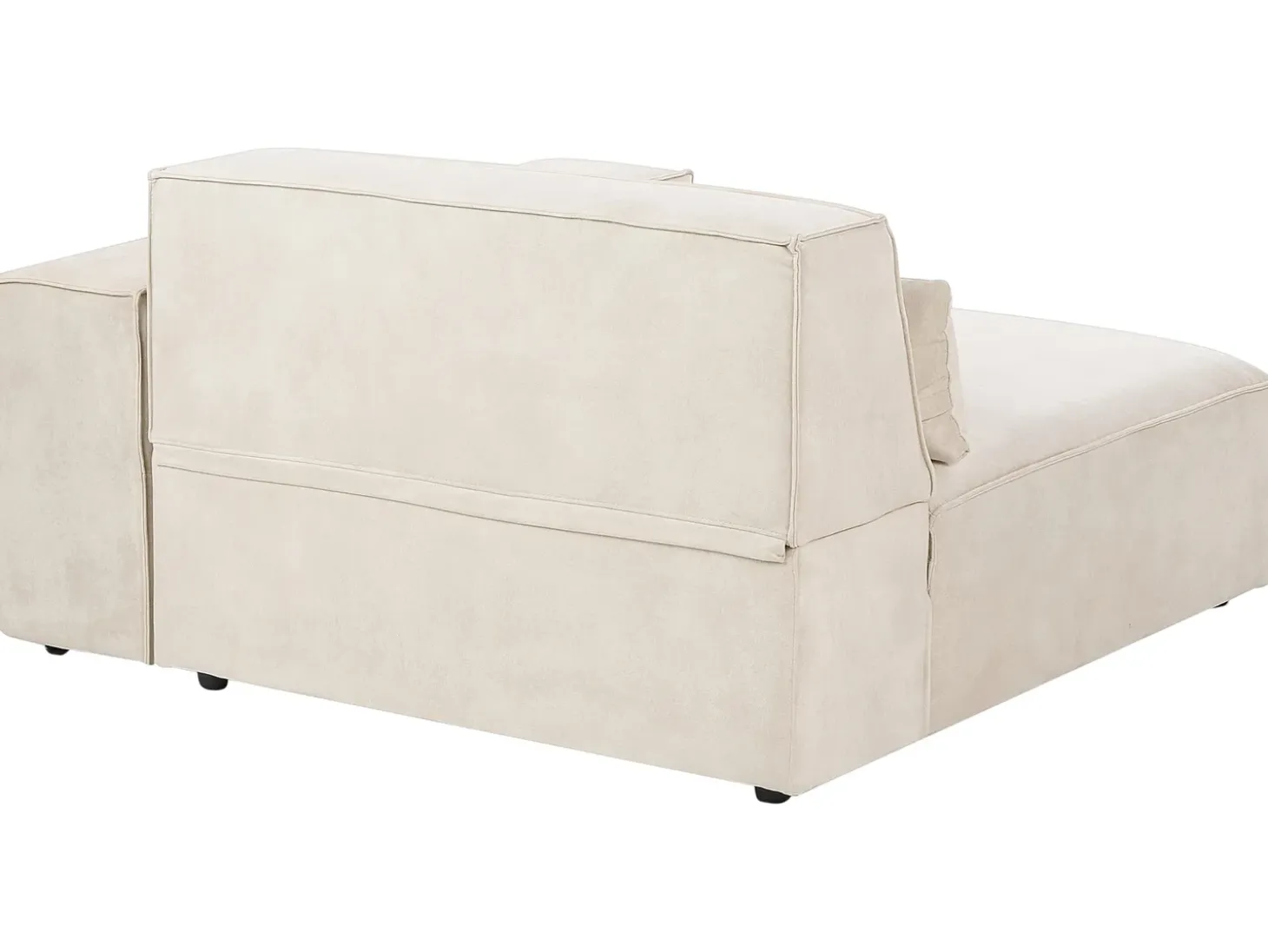 HELLNAR 3 personers Modulsofa Lys Beige Velour med fodskammel