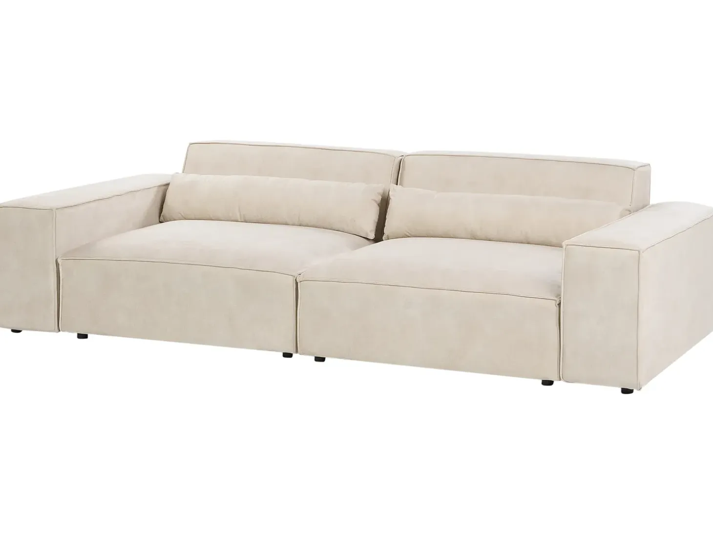 HELLNAR 3 personers Modulsofa Lys Beige Velour med fodskammel