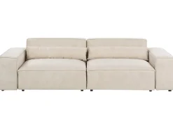 HELLNAR 3 personers Modulsofa Lys Beige Velour med fodskammel