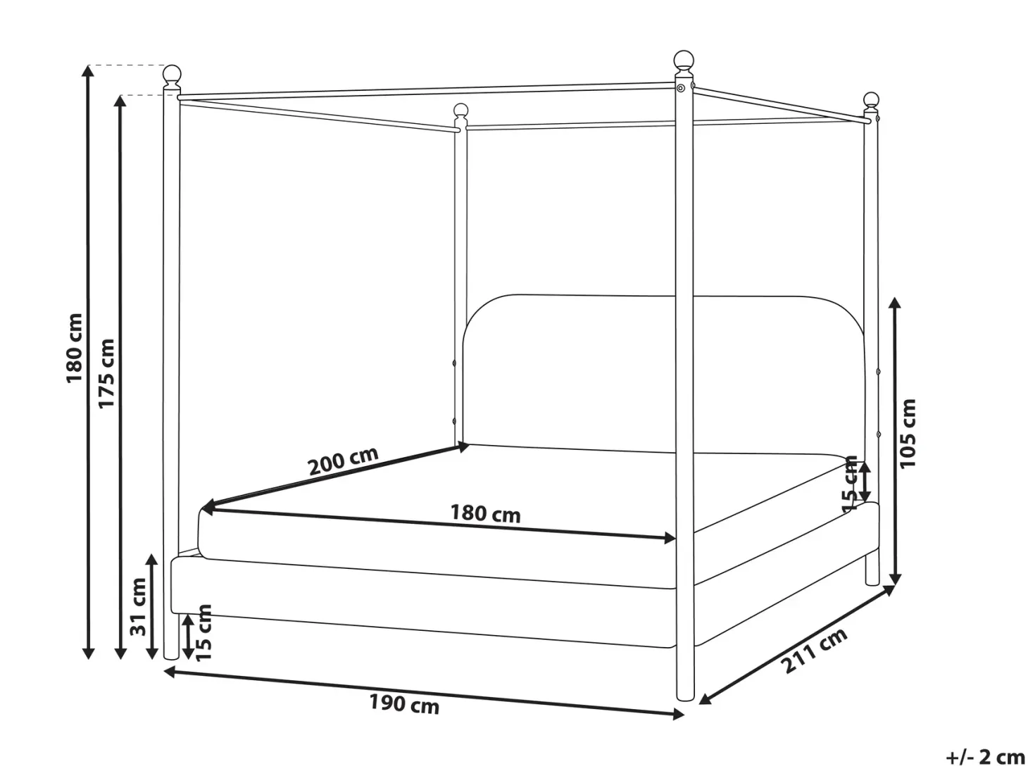 Himmelseng Boucle DANNEMOIS 180 x 200 cm Cremehvid
