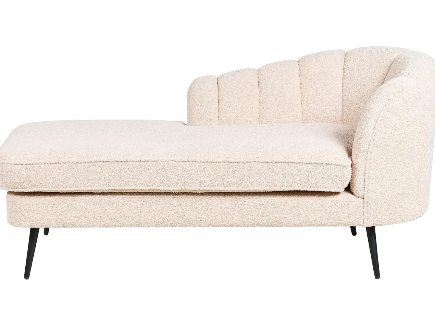 Højrevendt chaiselong ALLIER Boucle Lys Beige
