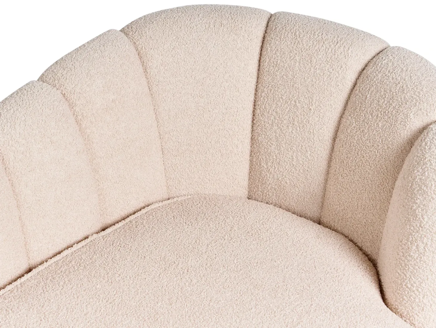 Højrevendt chaiselong ALLIER Boucle Lys Beige