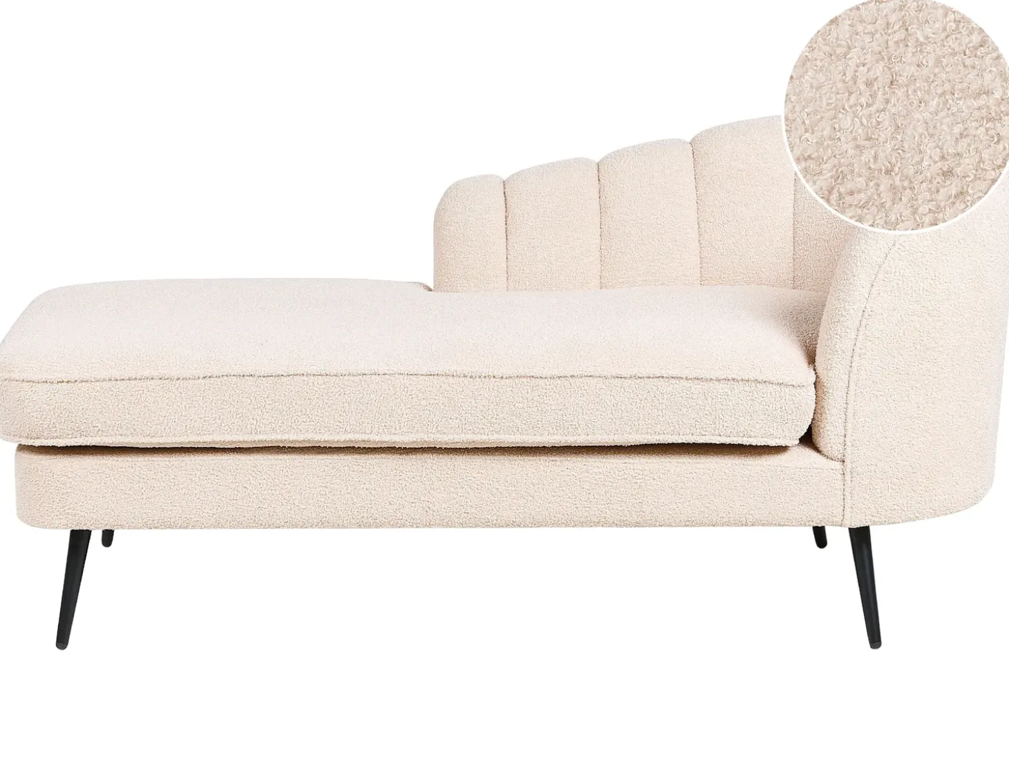Højrevendt chaiselong ALLIER Boucle Lys Beige