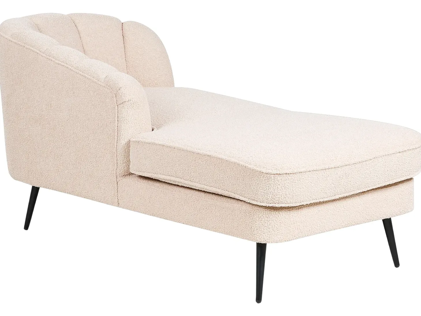 Højrevendt chaiselong ALLIER Boucle Lys Beige