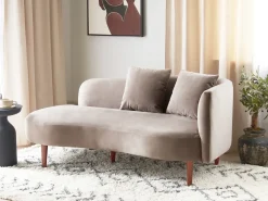 Højrevendt chaiselong CHAUMONT Velour Brungrå